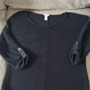 Chico's Elegant Black Scoop Neck Sweater